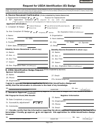 Document preview: Form AD-1997 Request for Usda Identification (Id) Badge