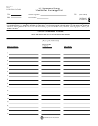 Document preview: DOE HQ Form 1511.1 Shuttle Bus Passenger List