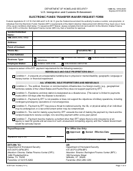 Document preview: ICE Form 10-002 Electronic Funds Transfer Waiver Request Form
