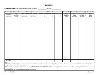 CBP Form 247 Cost Submission, Page 7