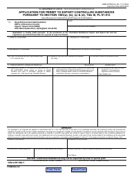 Form DEA-161 Application for Permit to Export Controlled Substances