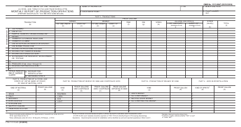 TTB Form 5110.40 Monthly Report of Production Operations
