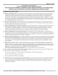 TTB Form 5200.3 Application for Permit to Manufacture Tobacco Products or Processed Tobacco or to Operate an Export Warehouse, Page 4