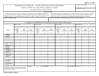 Document preview: TTB Form 5520.2 Annual Report of Concentrate Manufacturer