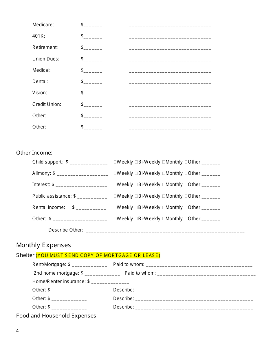 Financial Disclosure Statement, Page 4