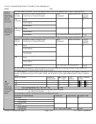 TTB Form 5600.17 Collection Information Statement for Individuals, Page 2