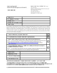Document preview: Hearing Request Administrative Wage Garnishment