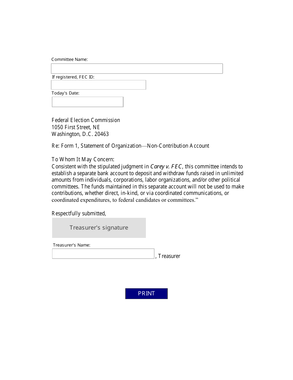 Non-contribution Letter - Fill Out, Sign Online and Download PDF