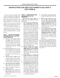 Instructions for FEC Form 8 Debt Settlement Plan, Page 3