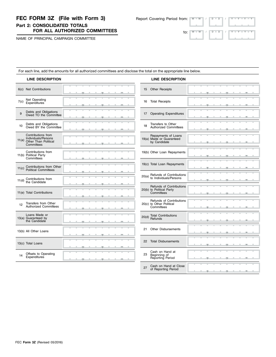 FEC Form 3 Report of Receipts and Disbursements for an Authorized Committee, Page 11