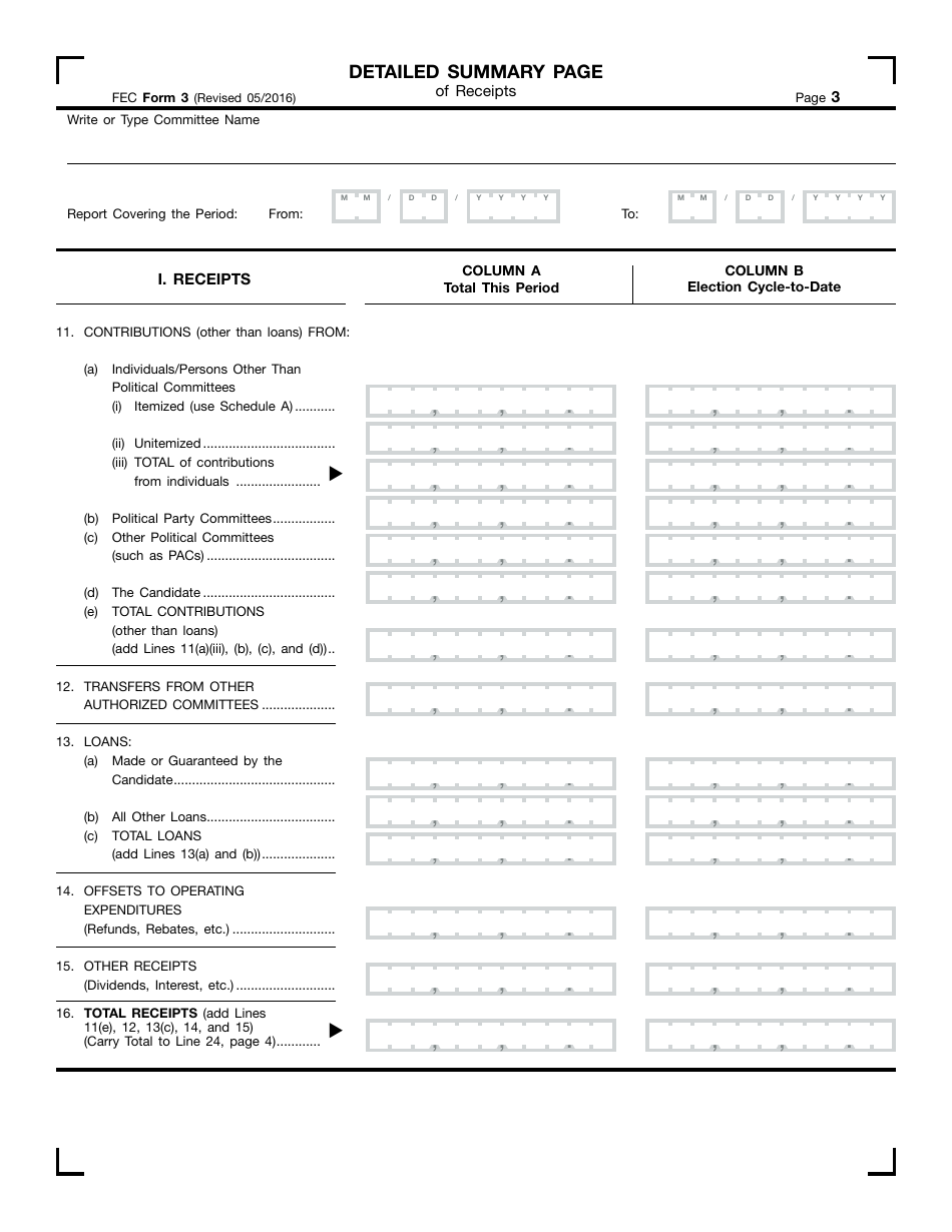 FEC Form 3 - Fill Out, Sign Online And Download Printable PDF ...