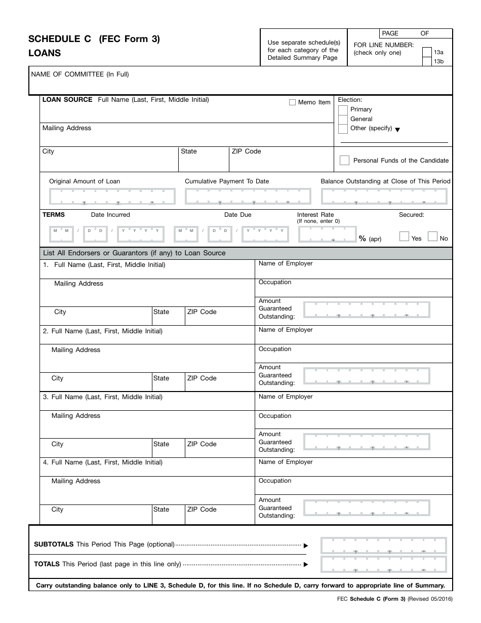 FEC Form 3 Report of Receipts and Disbursements for an Authorized Committee, Page 7