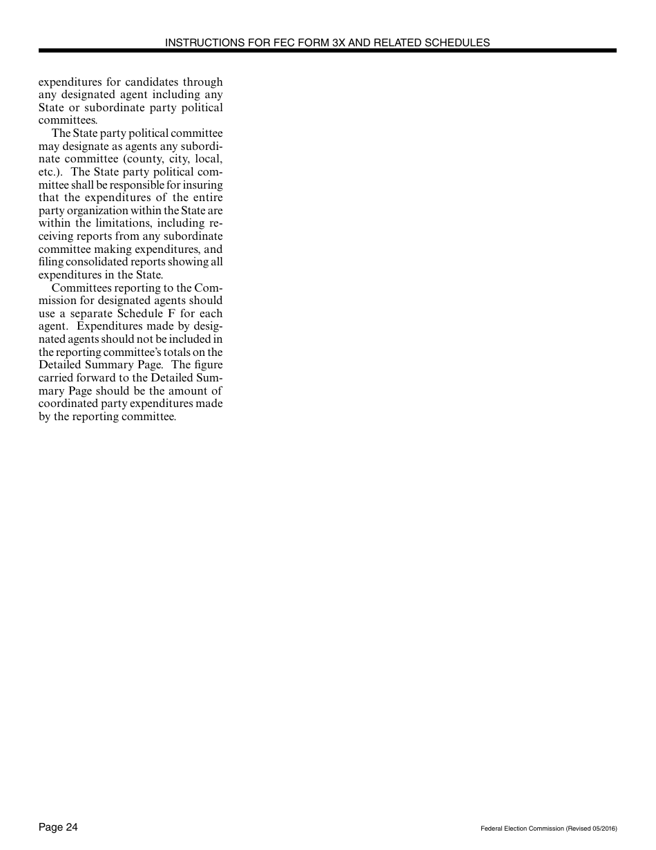 Instructions for FEC Form 3X Report of Receipts and Disbursements for Other Than an Authorized Committee, Page 24