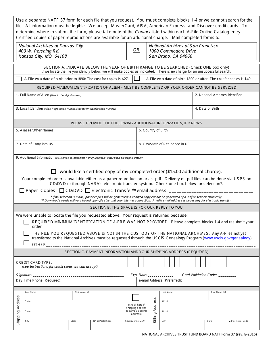 Natf Form 37 Fill Out Sign Online And Download Printable Pdf Templateroller 2491