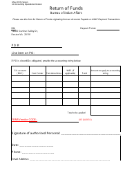 Document preview: Return of Funds Form