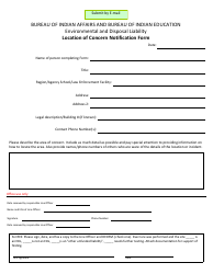 Document preview: Location of Concern Notification Form