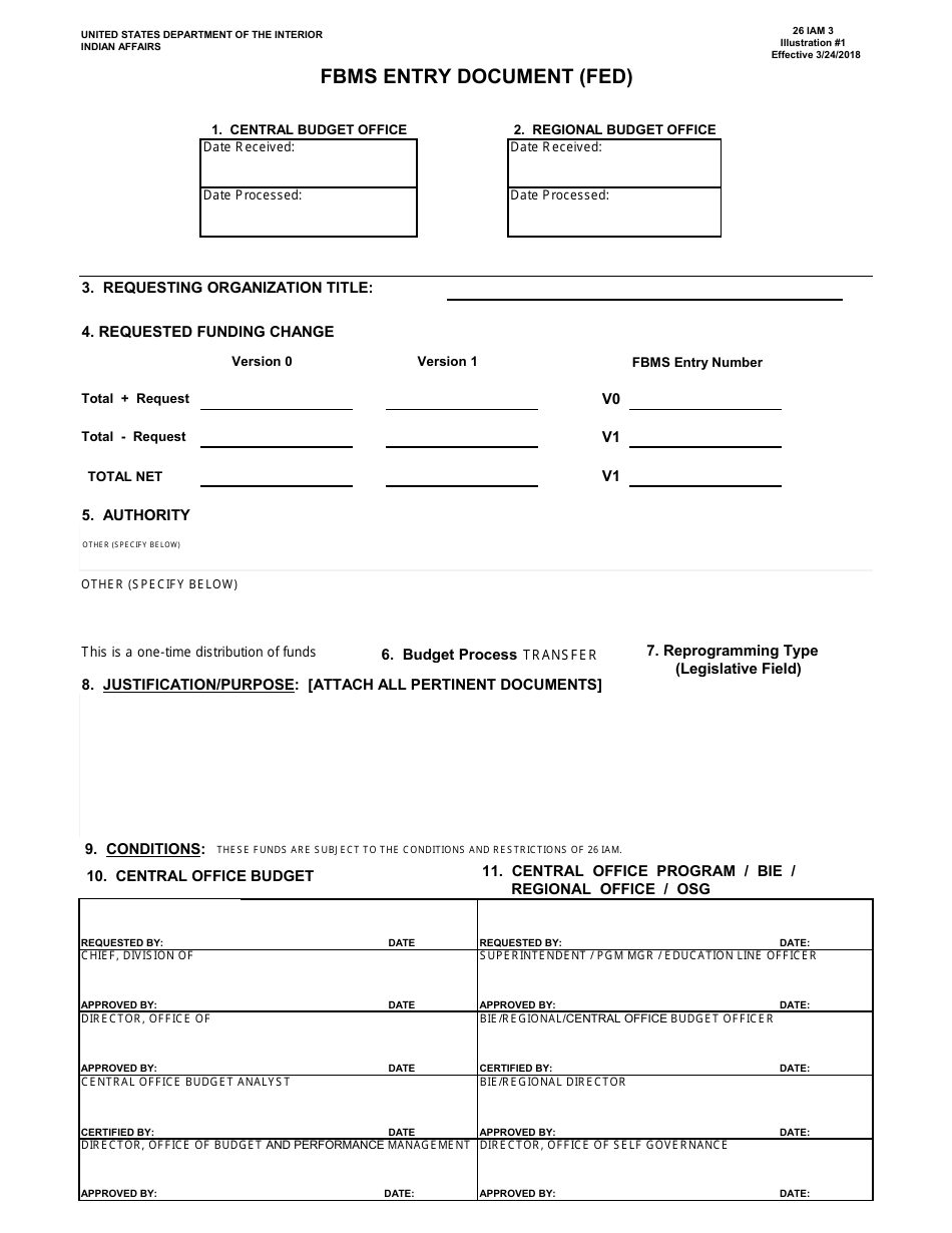Fbms Entry Document (Fed), Page 1