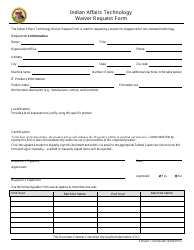 Document preview: Indian Affairs Technology Waiver Request Form
