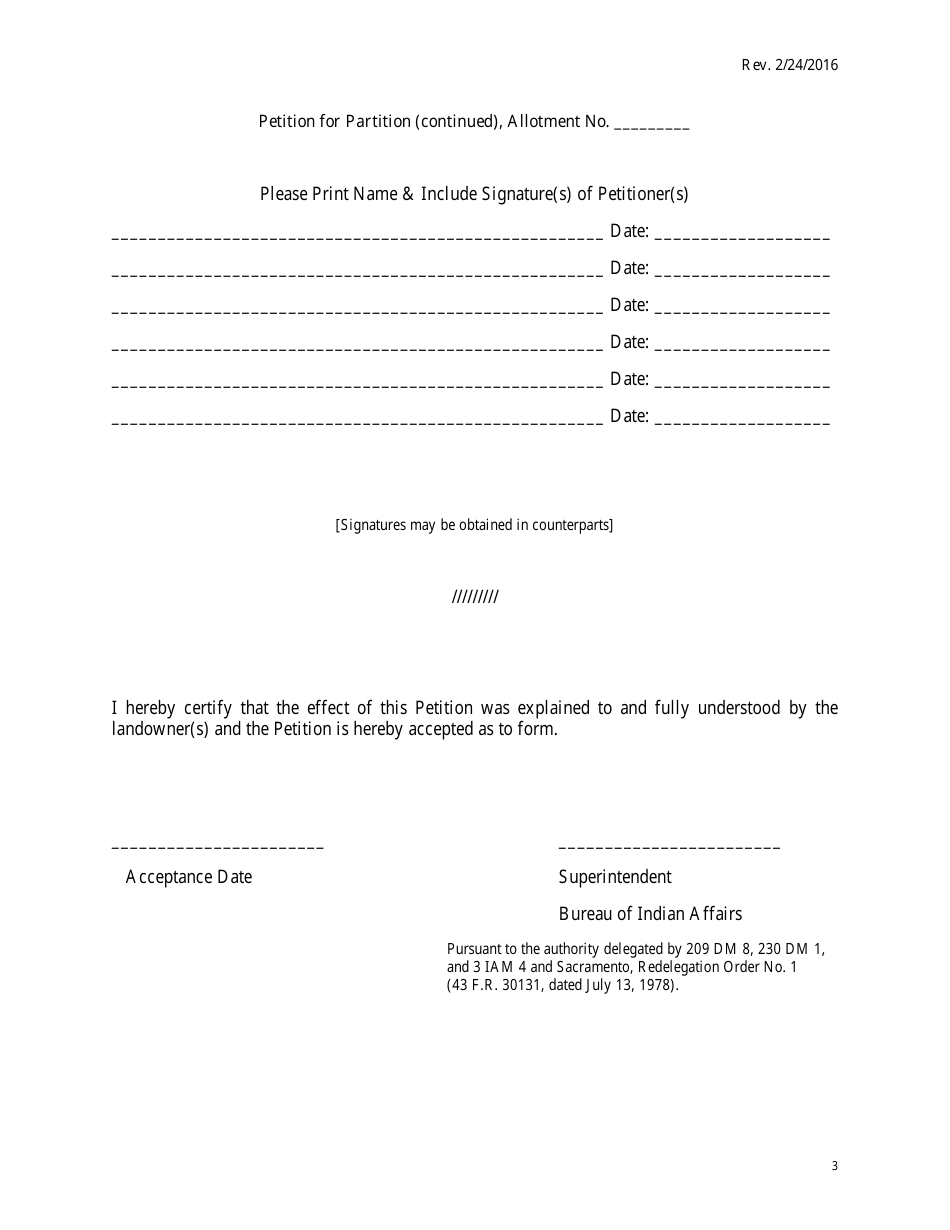 Petition for Partition - Pacific Region, Page 3