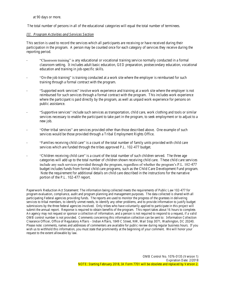 BIA Form 7702 - Fill Out, Sign Online and Download Printable PDF ...