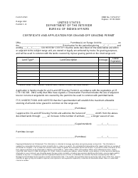 Document preview: BIA Form 5-5521 Certificate and Application for on-And-Off Grazing Permit