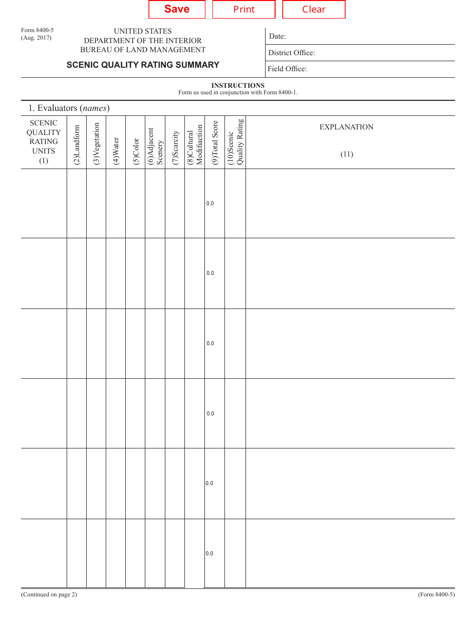 BLM Form 8400-5 - Fill Out, Sign Online and Download Fillable PDF ...