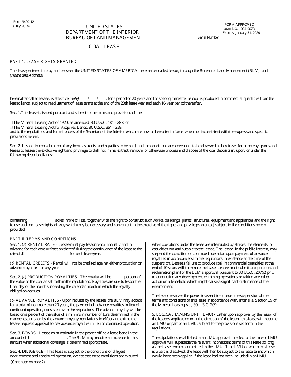 BLM Form 3400-12 - Fill Out, Sign Online and Download Printable PDF ...
