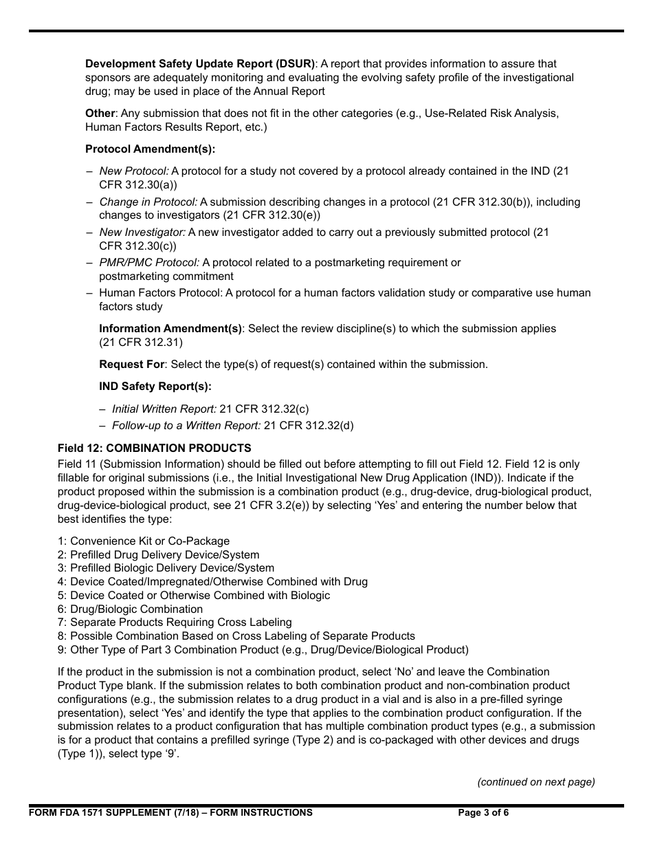 Instructions for Form FDA1571 Investigational New Drug Application (Ind), Page 3