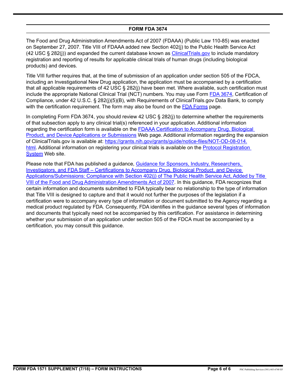 Instructions for Form FDA1571 Investigational New Drug Application (Ind), Page 6