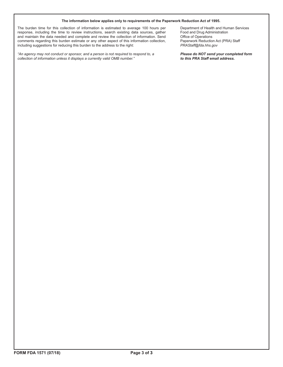 Form FDA1571 Investigational New Drug Application (Ind), Page 3