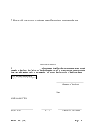 Form 46C Application to Proceed Pro Hac Vice Before the United States Court of Appeals for Veterans Claims, Page 2