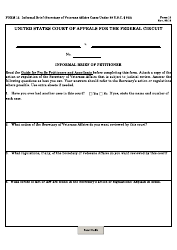 Form 15 Informal Brief (Secretary of Veterans Affairs Cases Under 38 U.s.c. 502)
