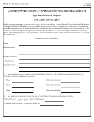 Form 25 Mediator Application