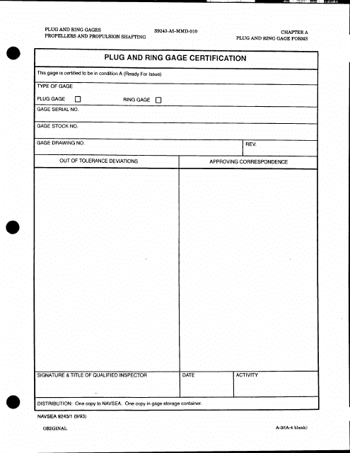 Form NAVSEA9243/1  Printable Pdf