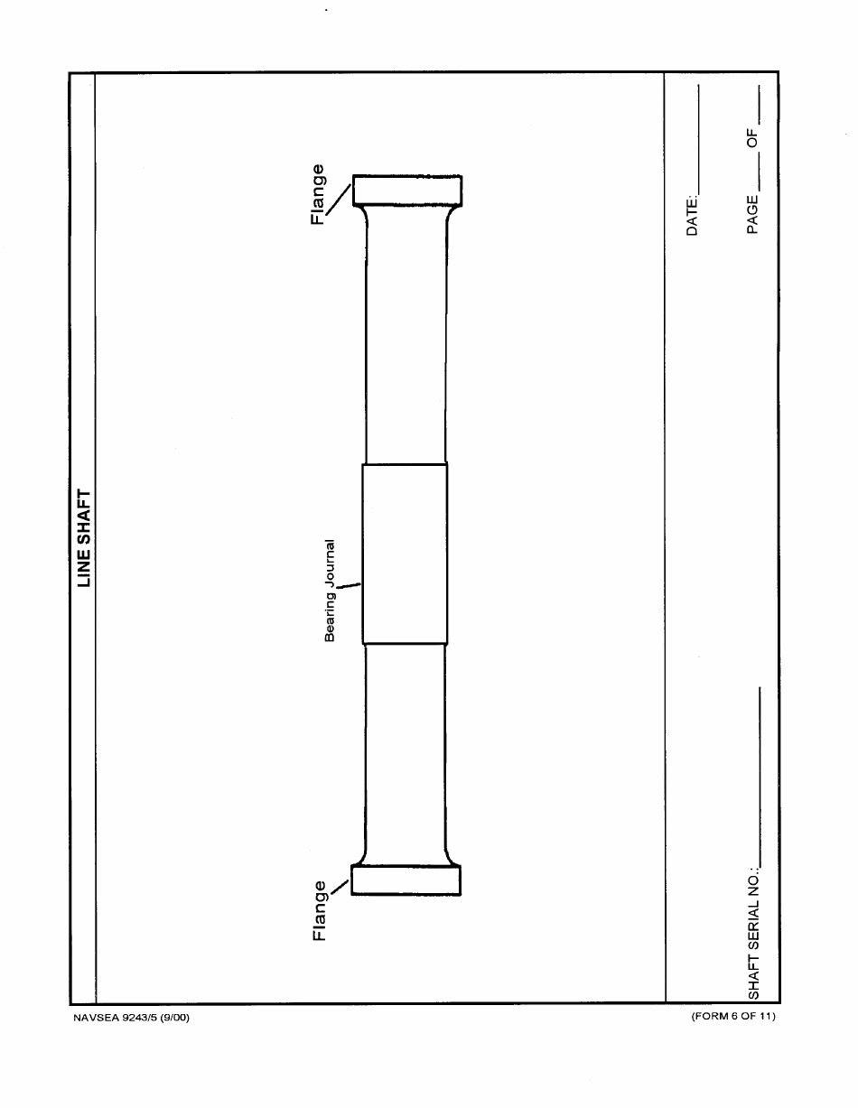 Form NAVSEA9243 / 5 Main Propulsion Shaft Visual Preservation Inspection Report, Page 6