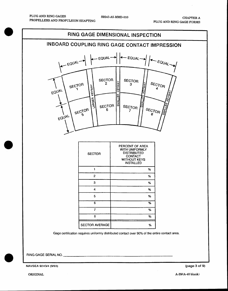 Form NAVSEA9243 / 4 Ring Gage Dimensional Inspection, Page 3