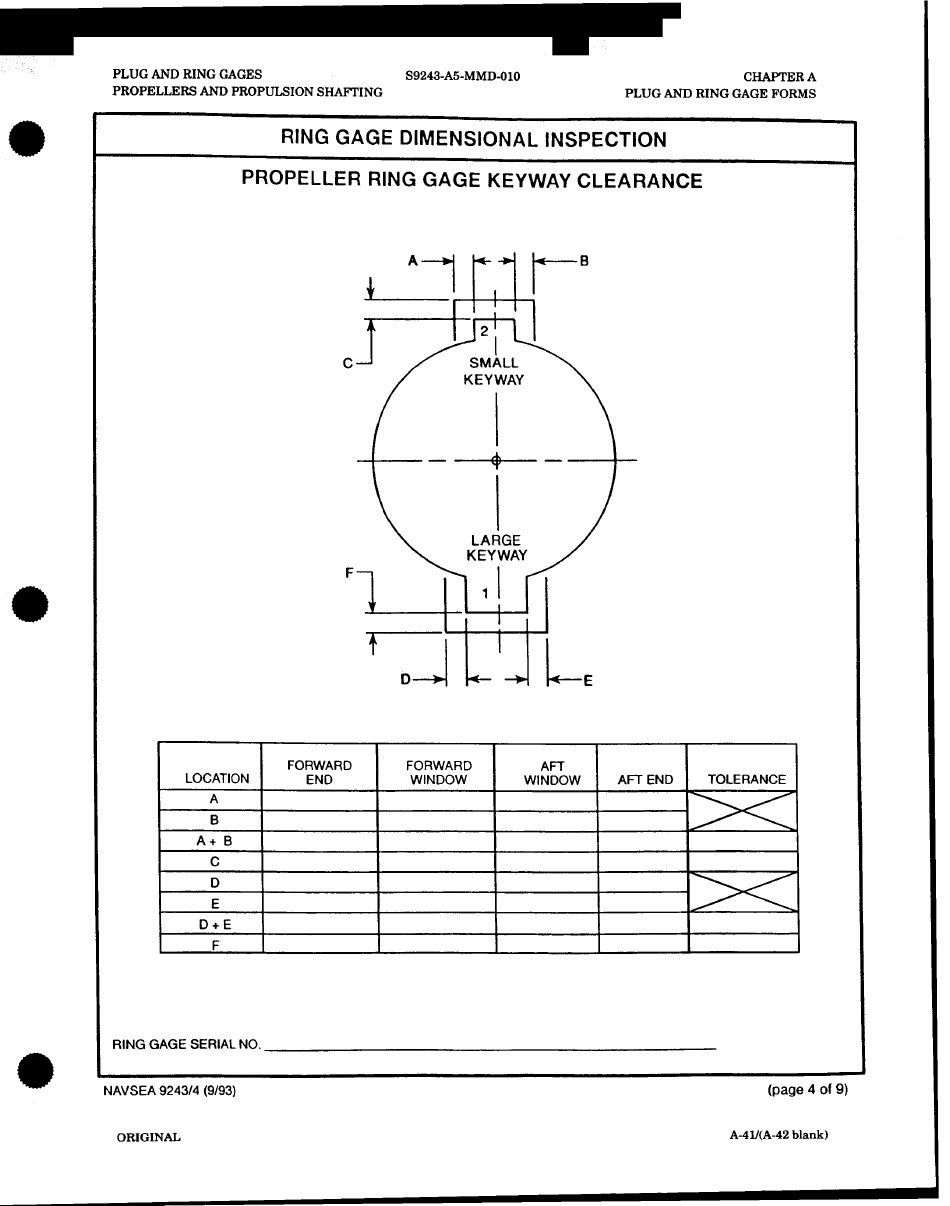 Form NAVSEA9243 / 4 Ring Gage Dimensional Inspection, Page 4