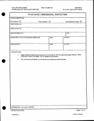 Form NAVSEA9243/3 Plug Gage Dimensional Inspection