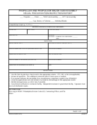 Form NAVSEA9245/2 &quot;Propeller and Propulsor Major Sub Assembly Visual Preservation Inspection Report&quot;