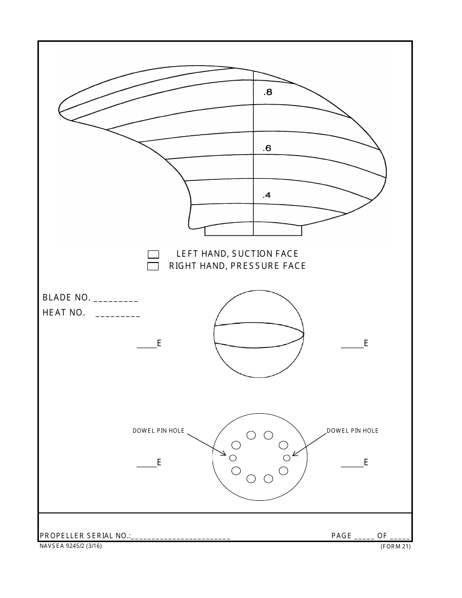 Form NAVSEA9245 / 2 Propeller and Propulsor Major Sub Assembly Visual Preservation Inspection Report, Page 21