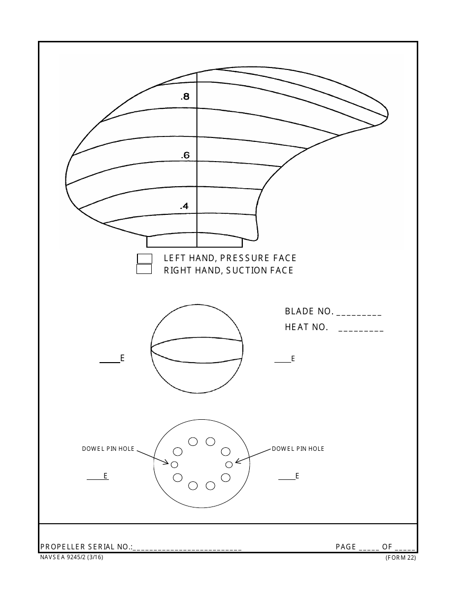 Form NAVSEA9245 / 2 Propeller and Propulsor Major Sub Assembly Visual Preservation Inspection Report, Page 22