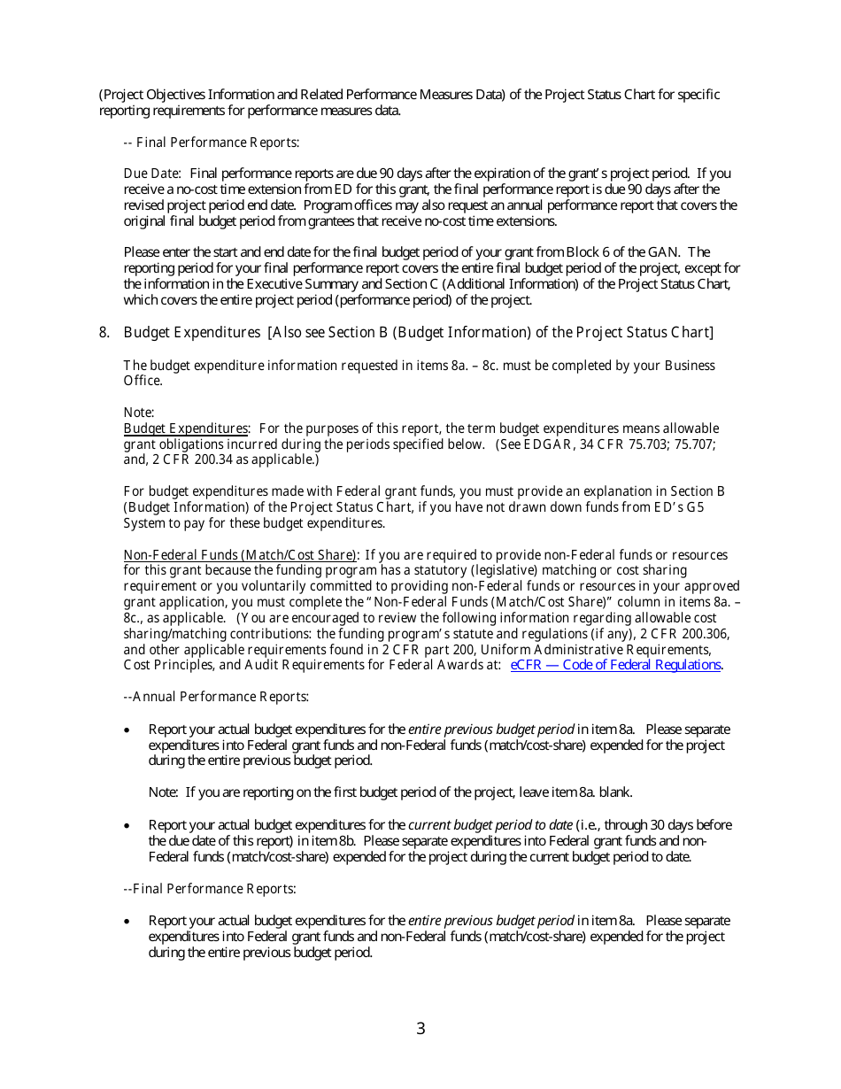 Instructions for Form ED524B Grant Performance Report, Page 3