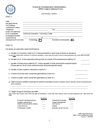 Form ED-917 &quot;Gpra Data Collection Form - University Centers&quot;