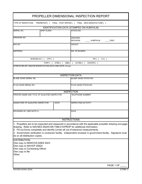 Form NAVSEA9245/4  Printable Pdf
