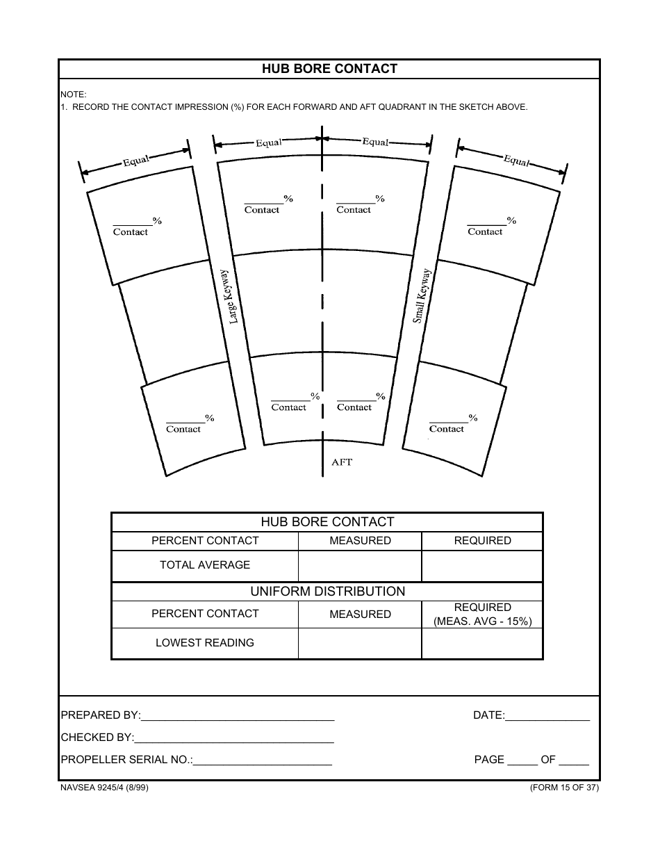 Form NAVSEA9245 / 4 Propeller Dimensional Inspection Report, Page 16