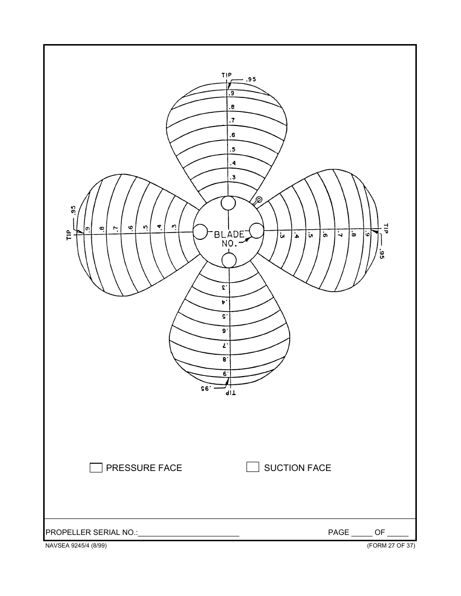 Form NAVSEA9245 / 4 Propeller Dimensional Inspection Report, Page 28