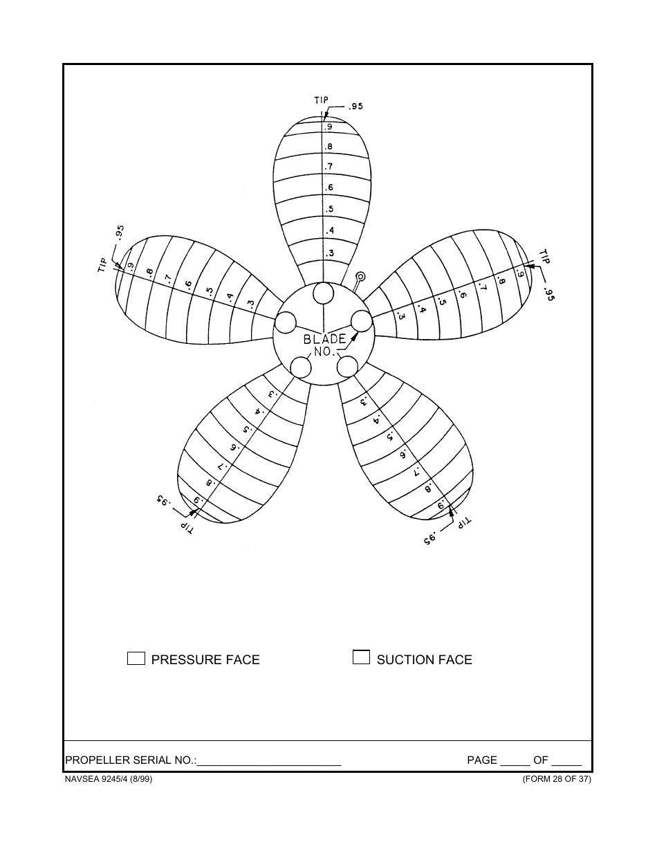 Form NAVSEA9245 / 4 Propeller Dimensional Inspection Report, Page 29