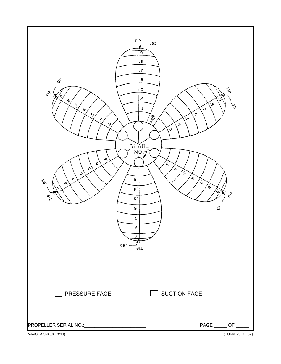 Form NAVSEA9245 / 4 Propeller Dimensional Inspection Report, Page 30