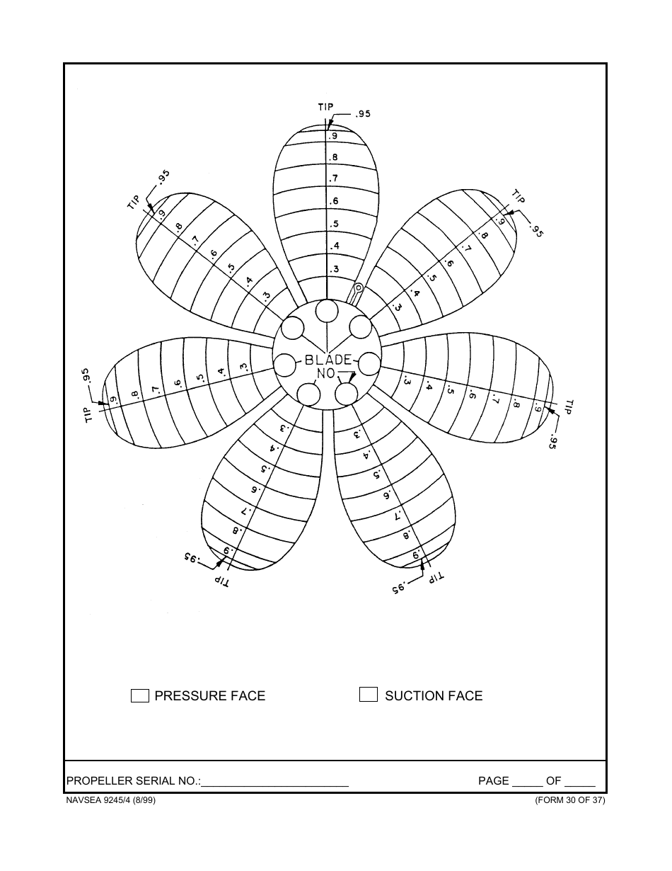Form NAVSEA9245 / 4 Propeller Dimensional Inspection Report, Page 31