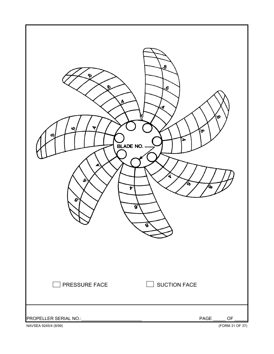 Form NAVSEA9245 / 4 Propeller Dimensional Inspection Report, Page 32